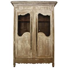 19th Century Carved and Painted Oak Armoire