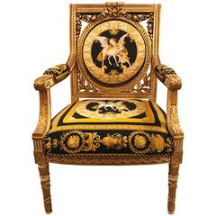 Custom Versace Louis XVI Style Armchair Vintage, 1980s