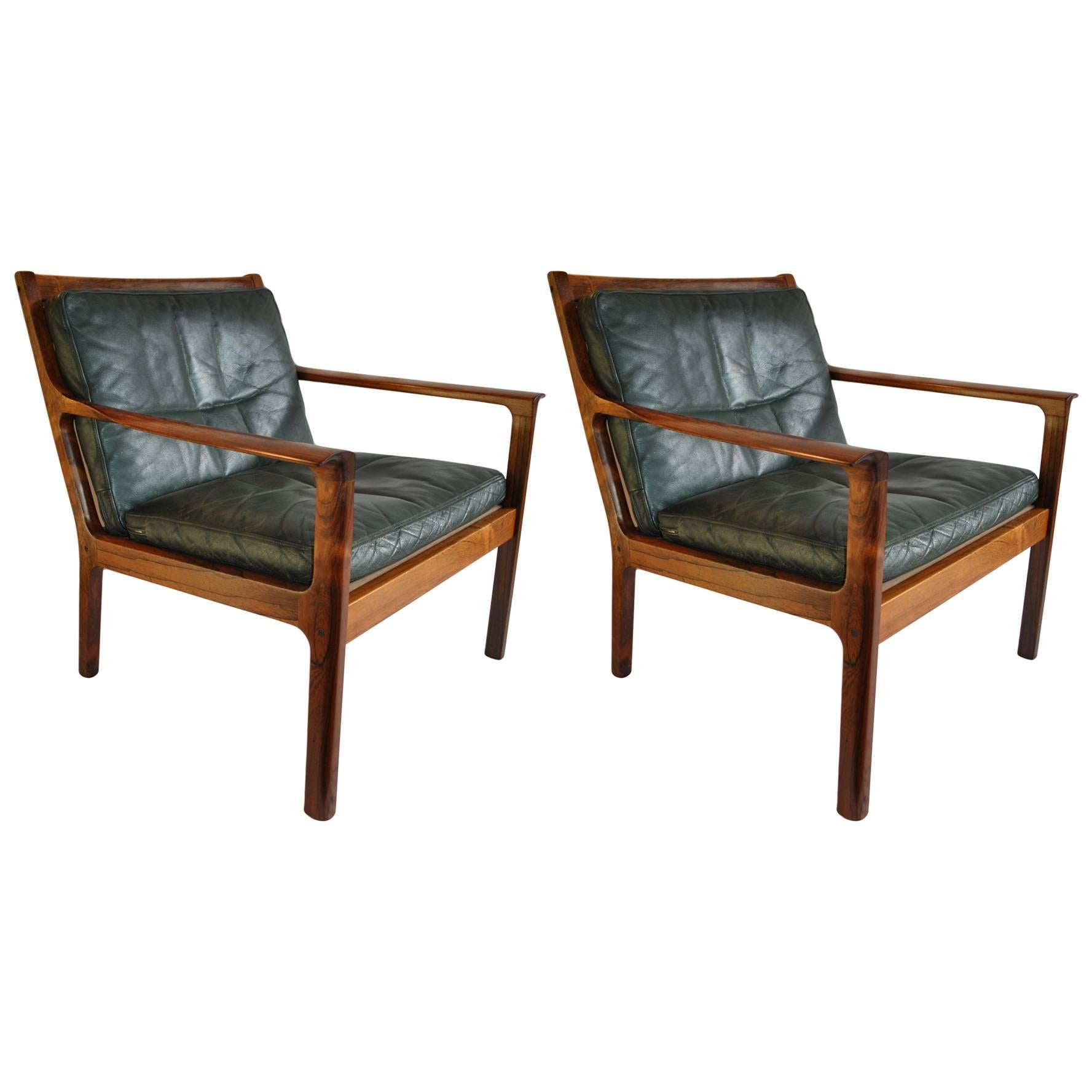 Rare Midcentury Frederick A Kayser Rosewood Easy Chairs