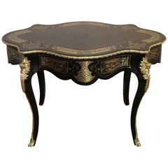 French Napoleon III Ebony and Inlaid Bureau Plat by Millet 12