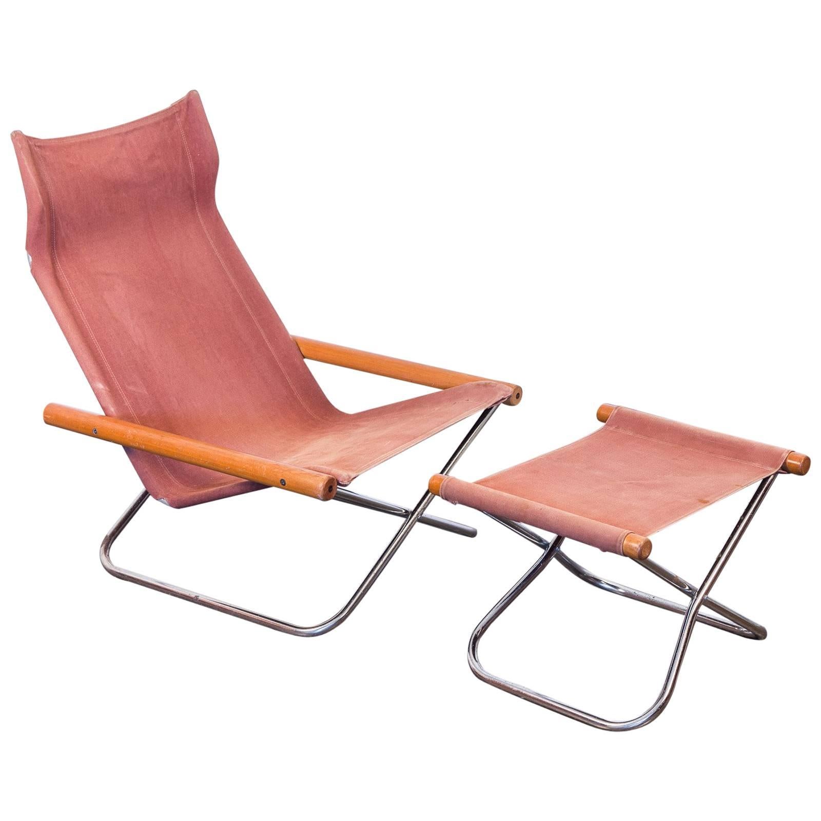 NY Sling Chair and Footstool by Takeshi Nii