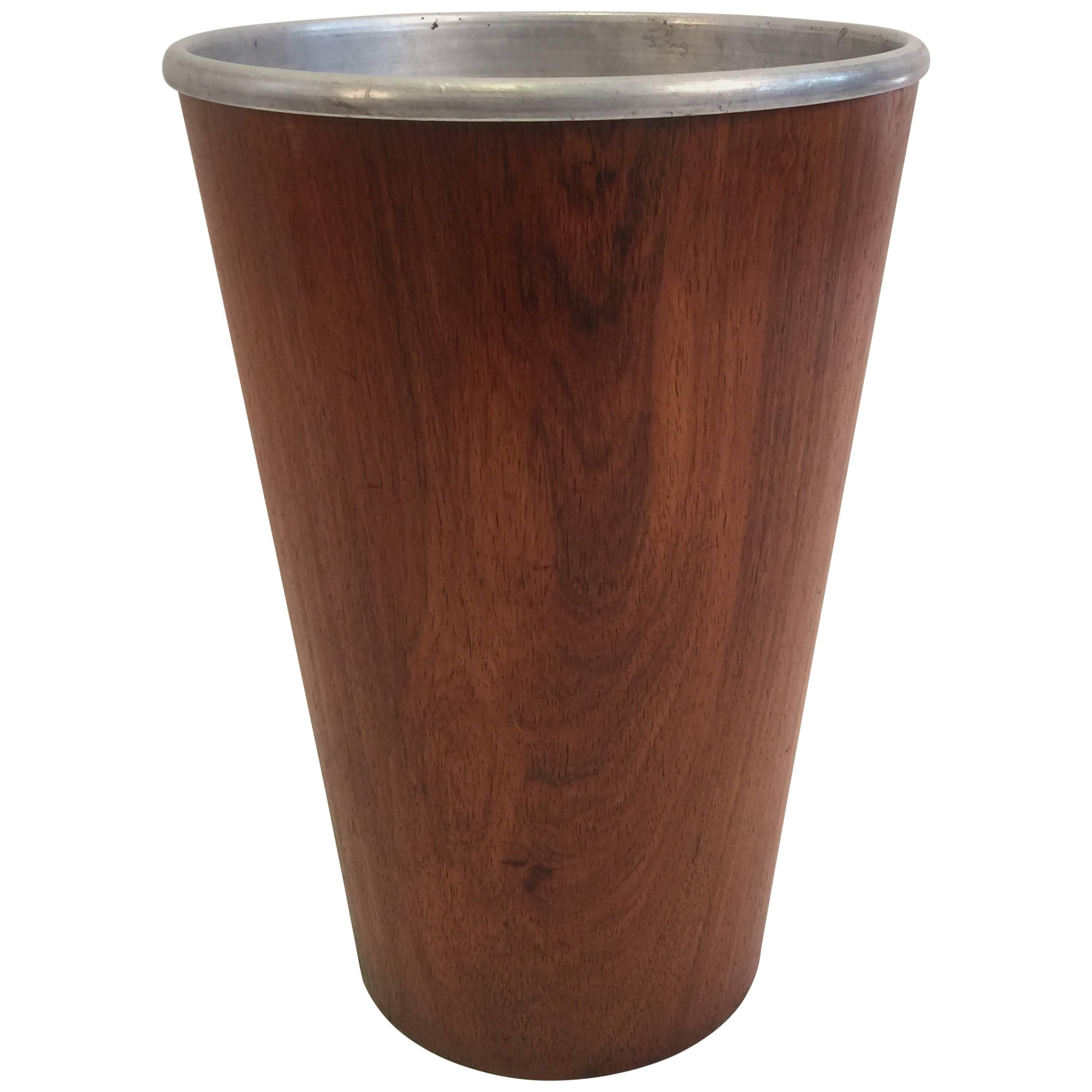 Rosewood Wastebasket with Metal Insert by Martin Aberg for Servex
