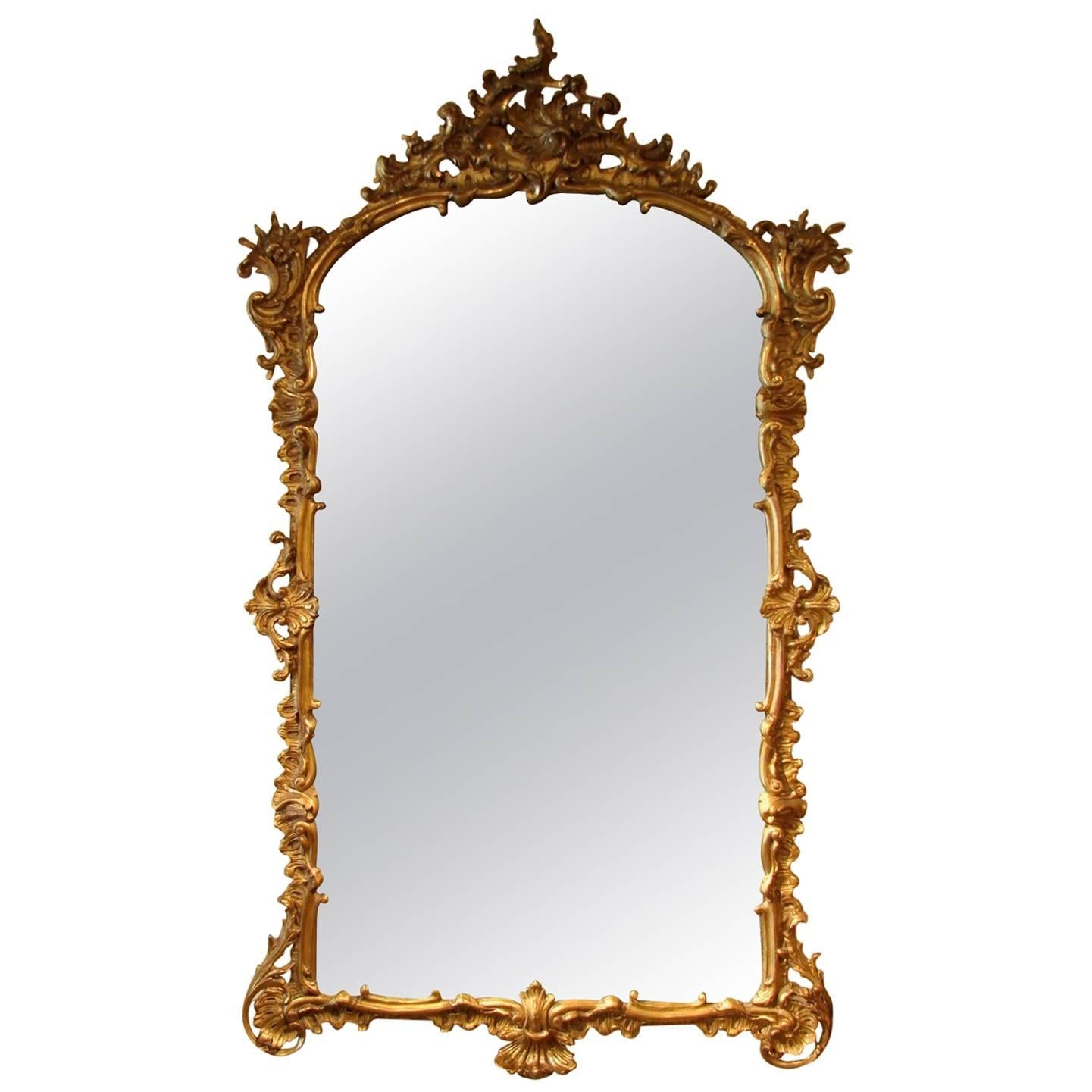 Louis XV Style Giltwood Mirror with Original Glass