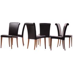 Ensemble de six chaises en cuir Poltrona Frau Vittoria