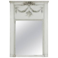 Early 20th Century Large Louis XVI Style Trumeau Mantle Mirror with Basket Motif 11
