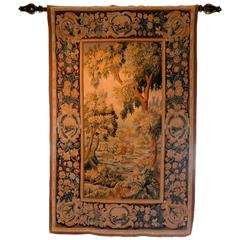 1920s Handmade French Aubusson Wool Tapestry