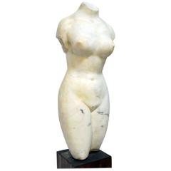 Antique Neoclassical Style Marble Bust Torso Sculpture