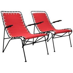 Pair of Pipsan Saarinen Swanson for Ficks Reed Outdoor Patio Armchairs