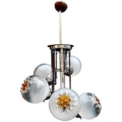 Elegant Handblown Murano Glass Chandelier by Mazzega 9