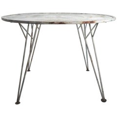 Architectural Metal Mesh Garden Dining Table Attributed to Salterini