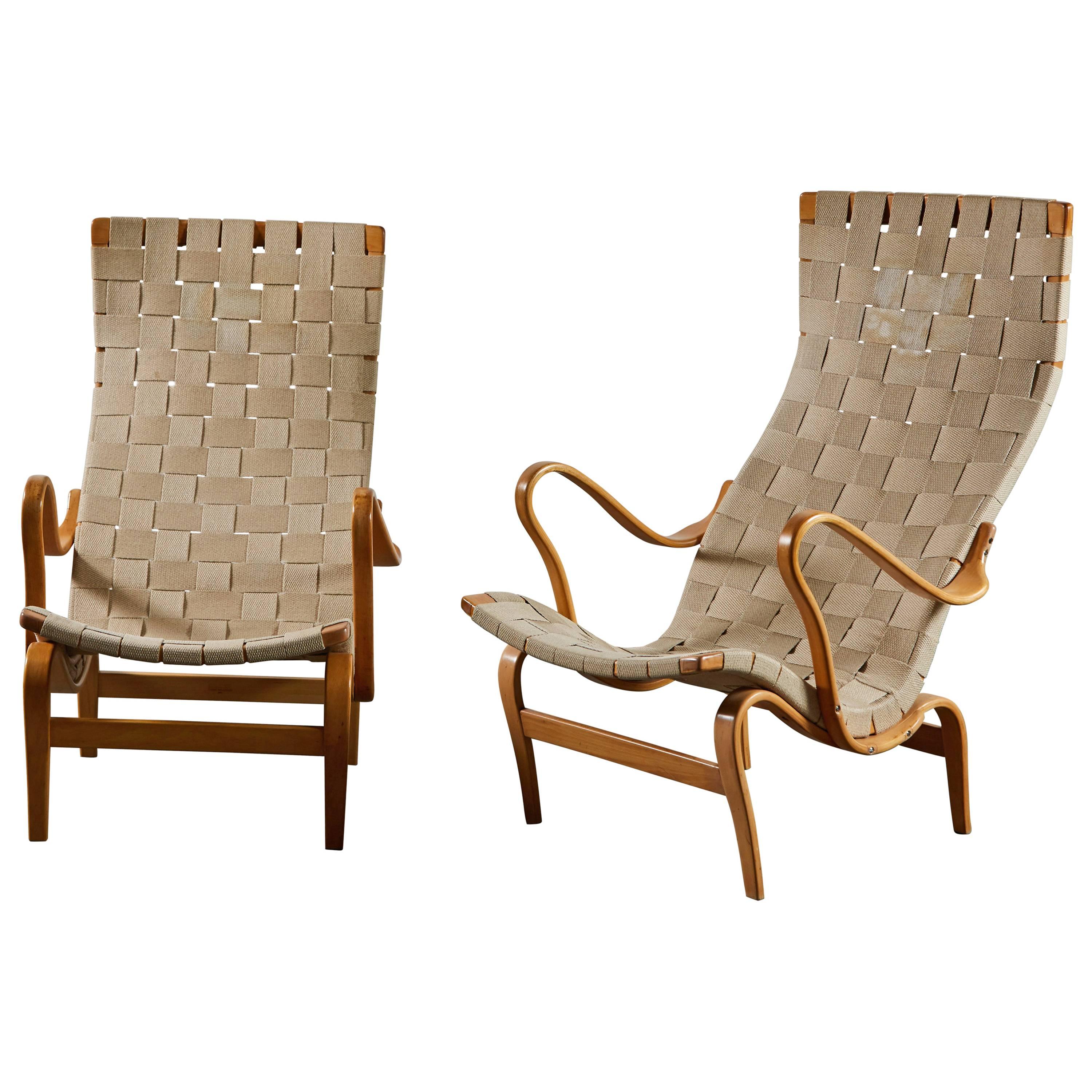 Pair of Pernilla Lounge Chairs by Bruno Mathsson