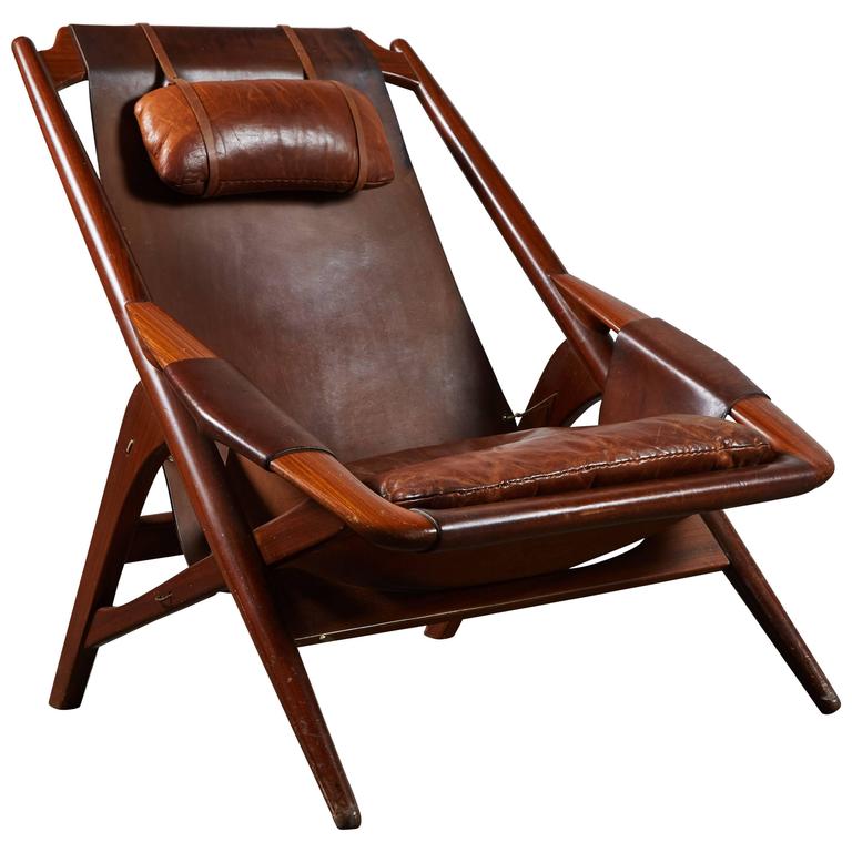 Leather Lounge Chair by W.D. Andersag For Sale at 1stdibs