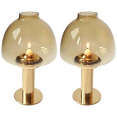 Pair of Hans Agne Jakobsson Brass Candleholder L102/27, 1960s, Sweden