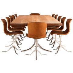 Bespoke Dining Set, Reclaimed Hardwood and Sand-Cast Brass and Aluminium 3
