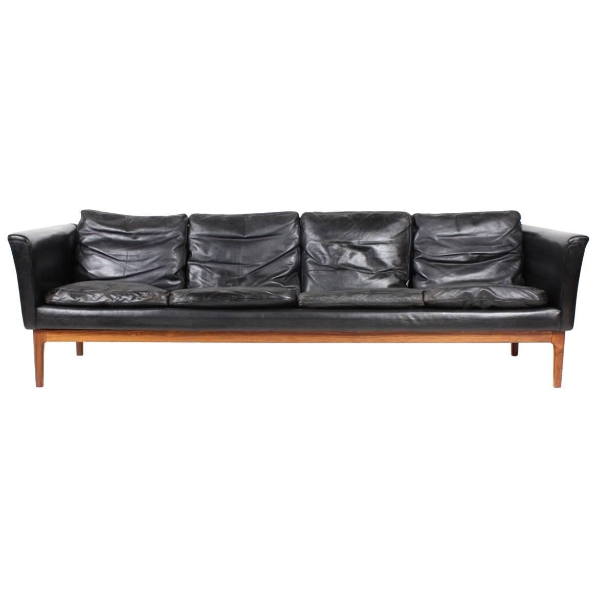 Stunning Four-Seat Sofa in Leather