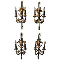 Italian Set of Four Gilded Eagle Wall Lights 11