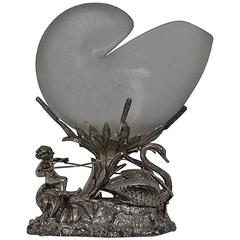 19th Century Antique Victorian Silver Plate Nautilus Centrepiece, circa 1870