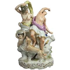 Antique German Porcelain Classical Figural Group, Romanesque, Signed, circa 1880