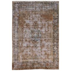 Beige Rug Oversized Warm Color Vintage Carpet 1