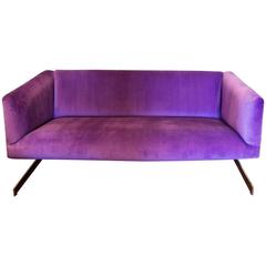 Milo Baughman Purple Sofa Restored