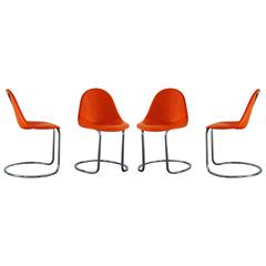 Giotto Stoppino 'Maia' Chairs for Bernini 1969 in Tubular Steel, Set of Four