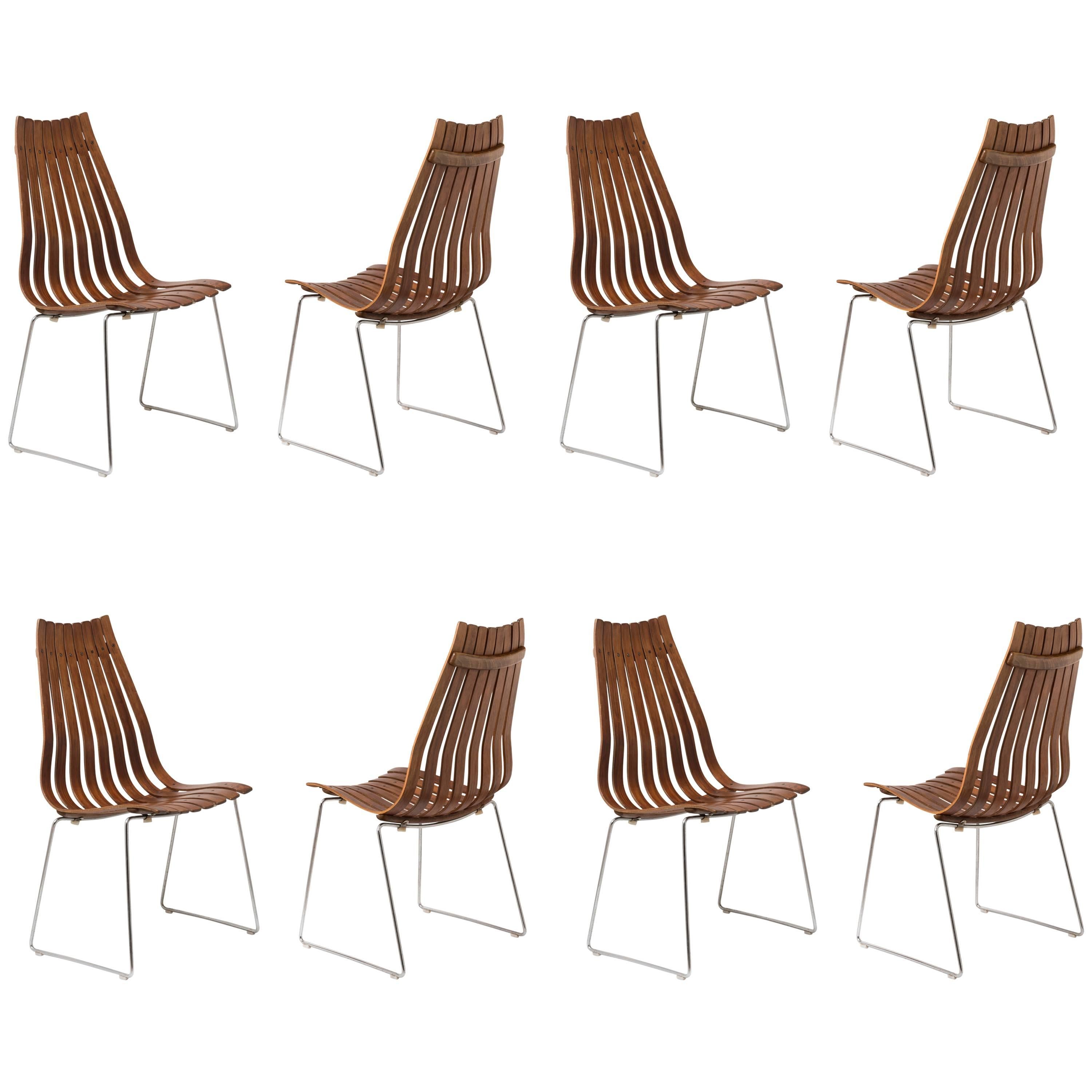 Set of Eight Scandia Chairs in Beautiful Rosewood by Hans Brattrud For Sale