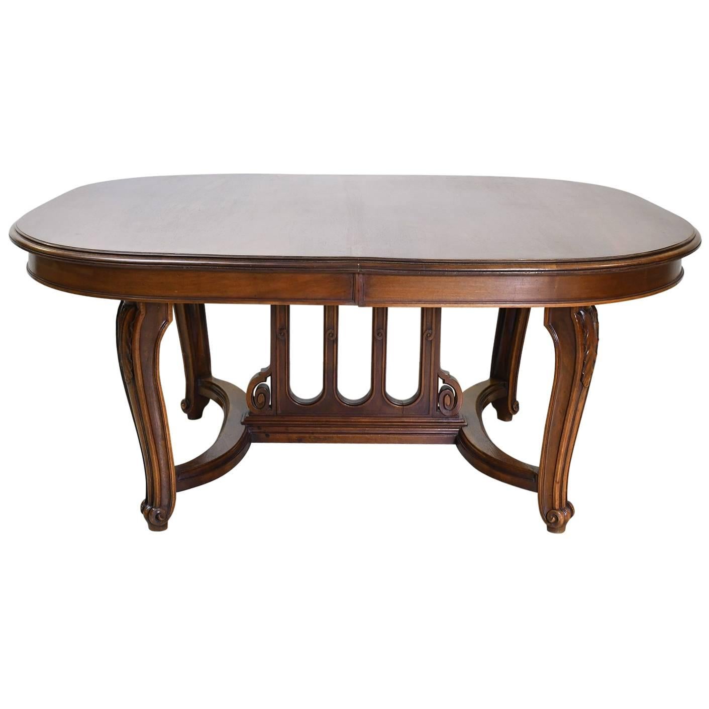 19th Century, French Belle Époque Coffee Table in Walnut