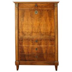 Antique Louis XVI Style Secretary Carrara Marble