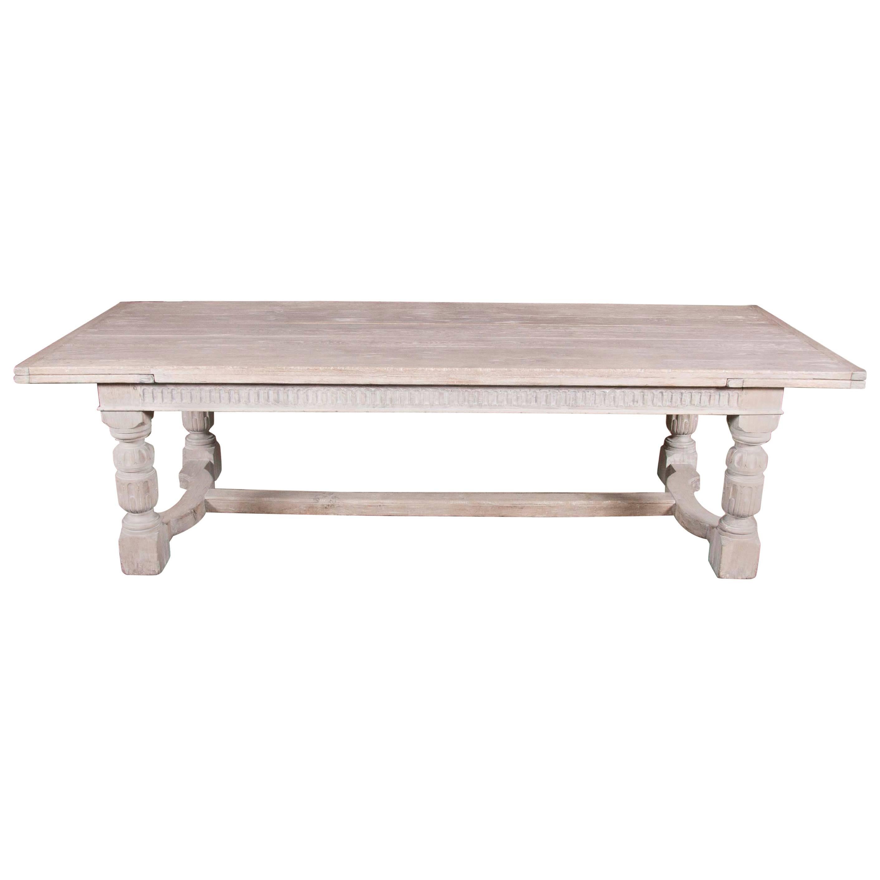 Large Limed Oak Refectory Table