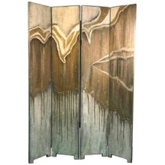 Exceptional French Art Deco Four-Panel Screen 