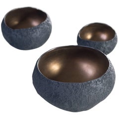 Ceramic Bowls with Bronze Interior by Cristina Salusti