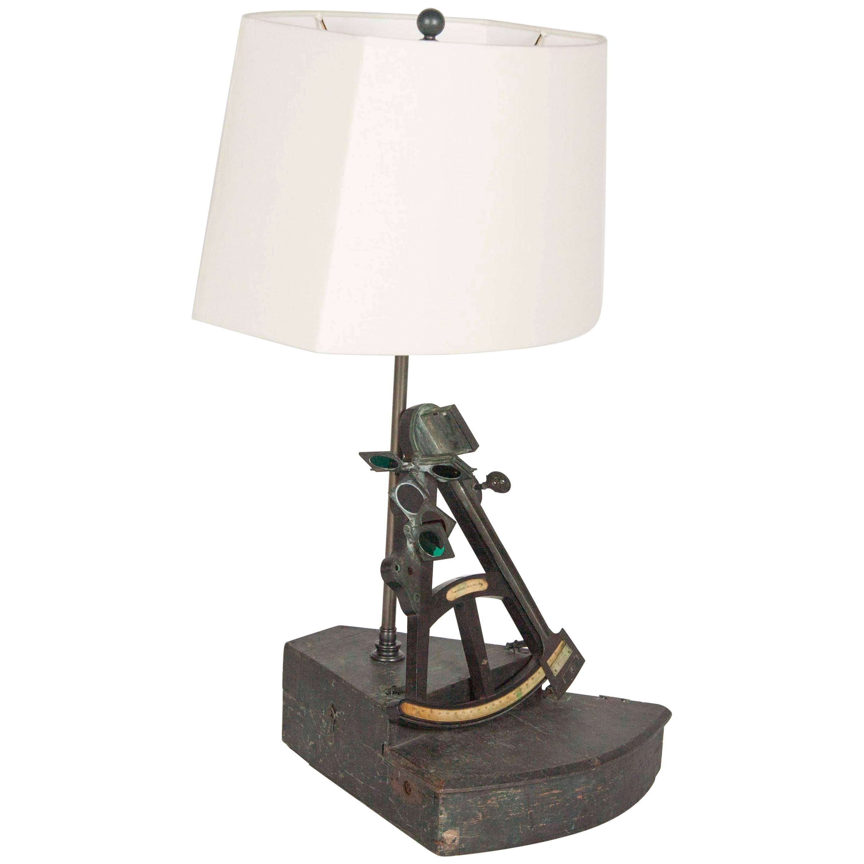 Early 19th Century Nautical Octant Now as Table Lamp