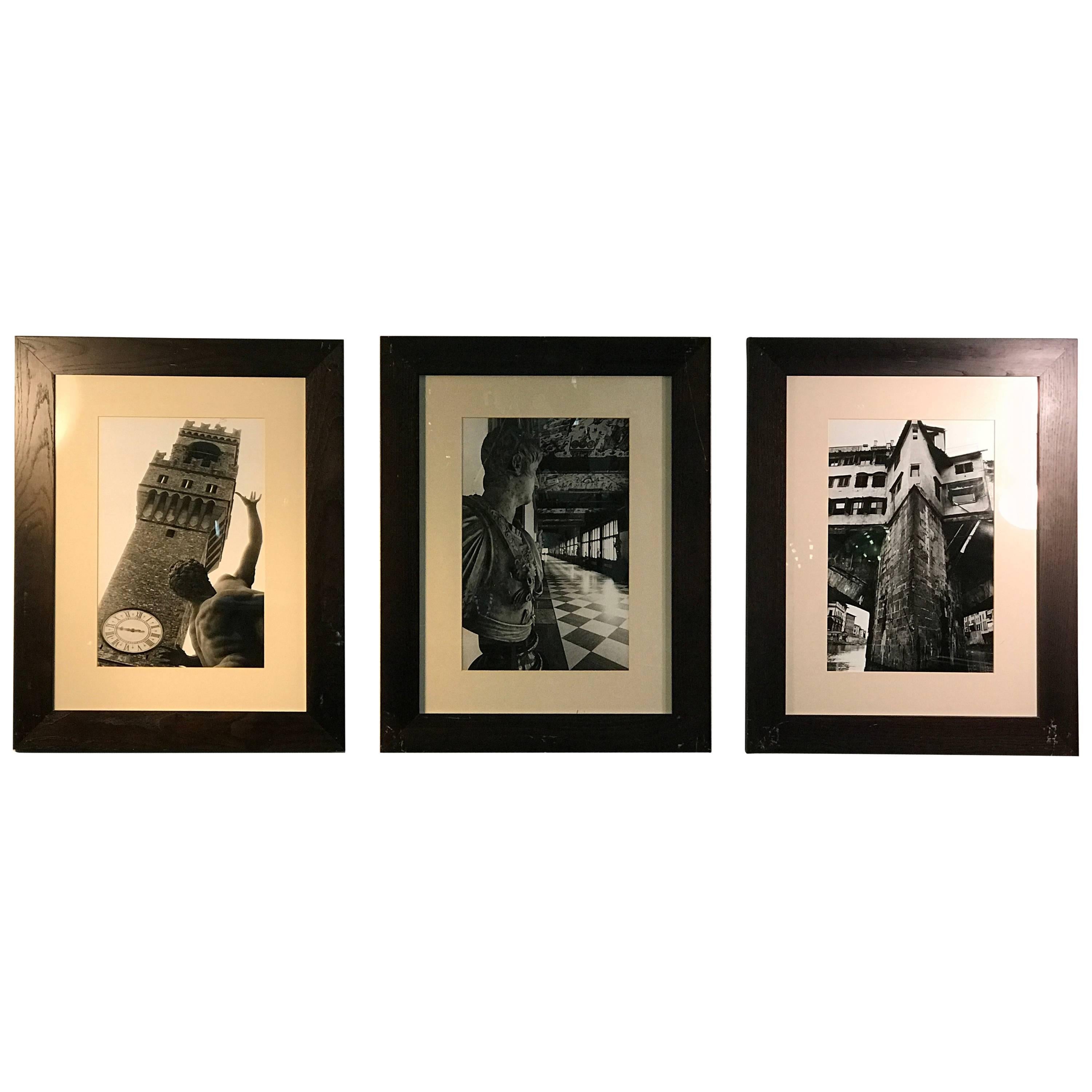 Set of Three Exceptional Quality Signed Roman Photographs in Modern Frames For Sale