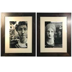 Set of Two Exceptional Quality Photographs of Roman Busts Signed and Dated