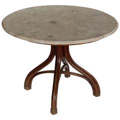 Vintage Marble Top Bentwood Cafe Table