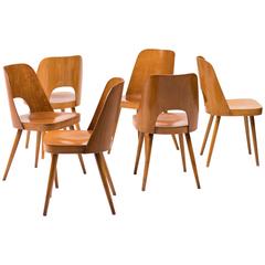 Set of Six Bentwood Chairs by Oswald Haerdtl for Thonet