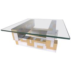 Paul Evans Chrome and Brass Cityscape Coffee Table 3