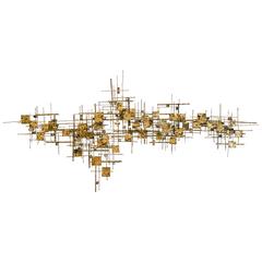Abstract Brutalist Metal Wall Sculpture by California Artist Cliff Widdowson 9