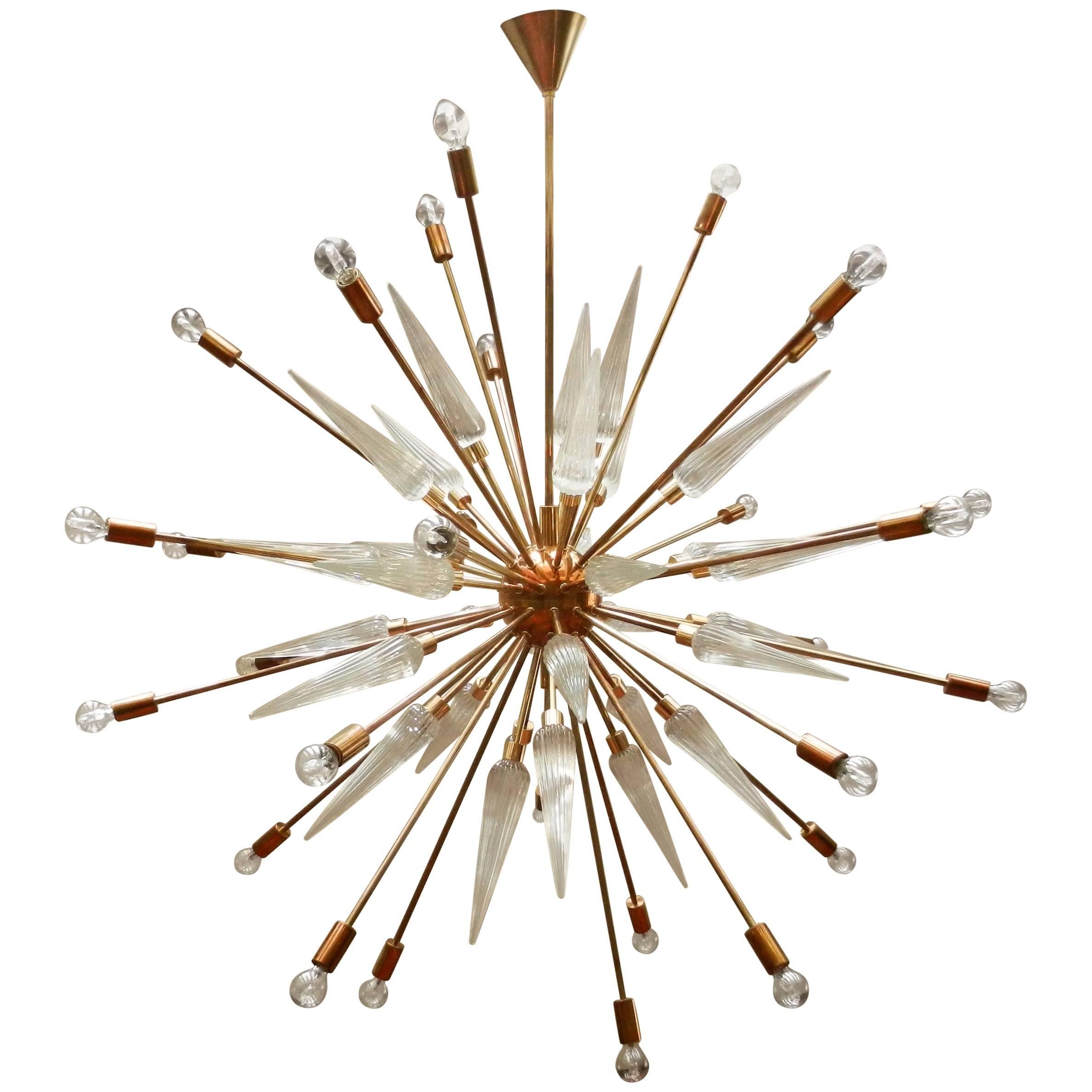 Sputnik Murano Glass Chandelier For Sale