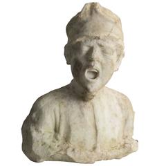 White Marble Sculpted Bust of Boy by Aime-Jules Dalou, circa 1880