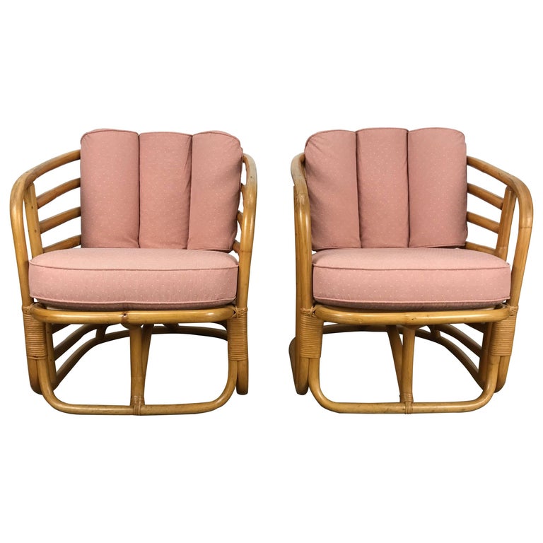 Pair of Art Deco Bamboo Armchairs by Ritts Tropitan Paul Frankl