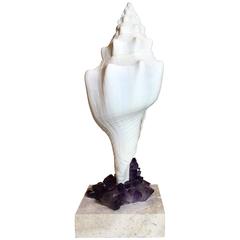 One of a Kind Sea Shell and Amethyst Crystal