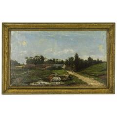Antique French Oil Painting in the Manner of Constant Troyon 3