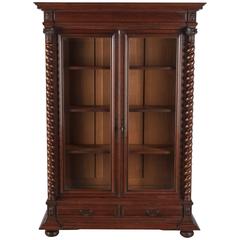 French Louis XIII Style Walnut Bookcase, 1880s