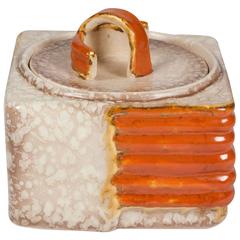 Antique Glazed Ceramic Lidded Dish, German, 1920s