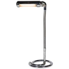 Edmund Arons Reticulated Tube Chrome Desk Lamp, American 1930s 7