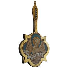 Antique Painted & Gilt Religious Church Ornament Phoenix Rising from the Ashes 7