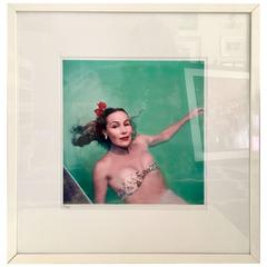 50'S Estate Signed Slim Aarons "Delores Del Rio"  LE Photograph, Framed