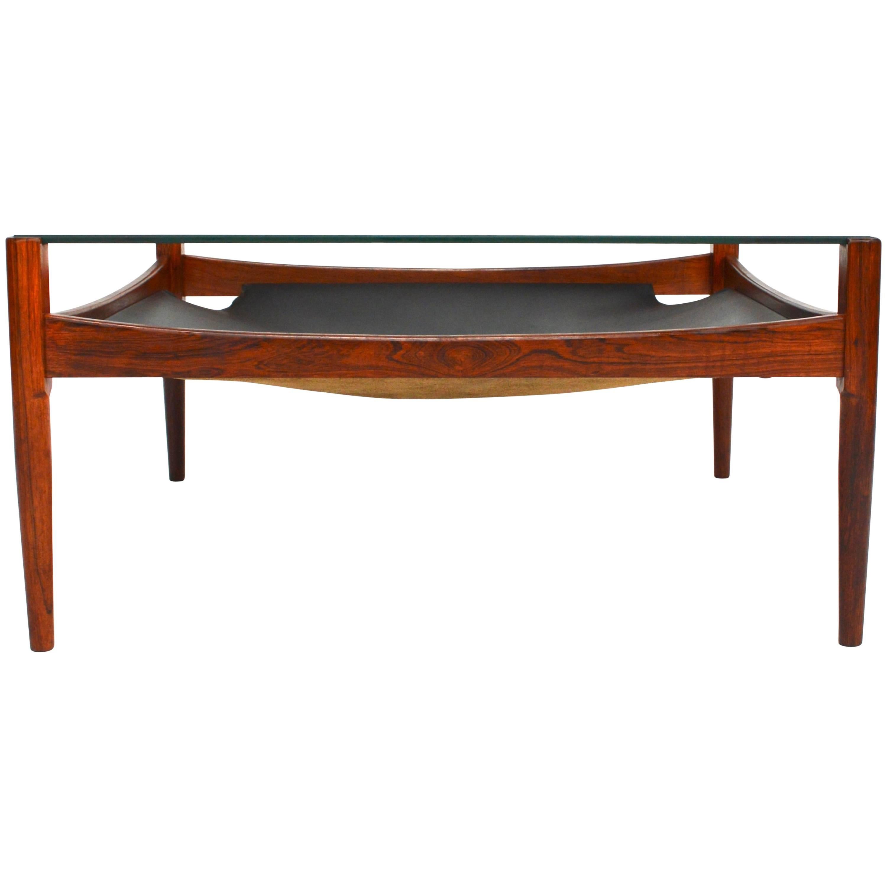 Kristian Vedel Leather and Brazilian Rosewood Coffee Table