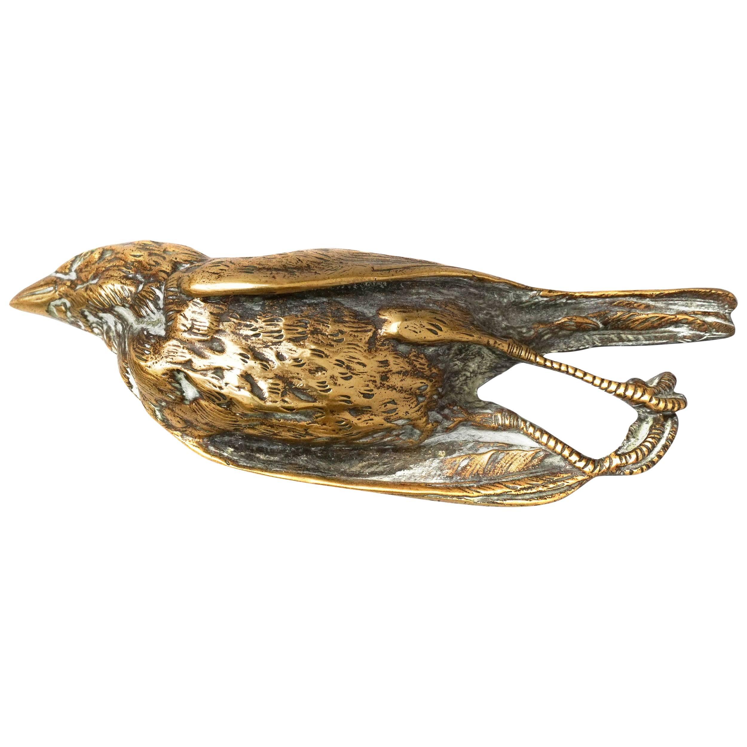20th Century Bronze Cast of a Dead Sparrow